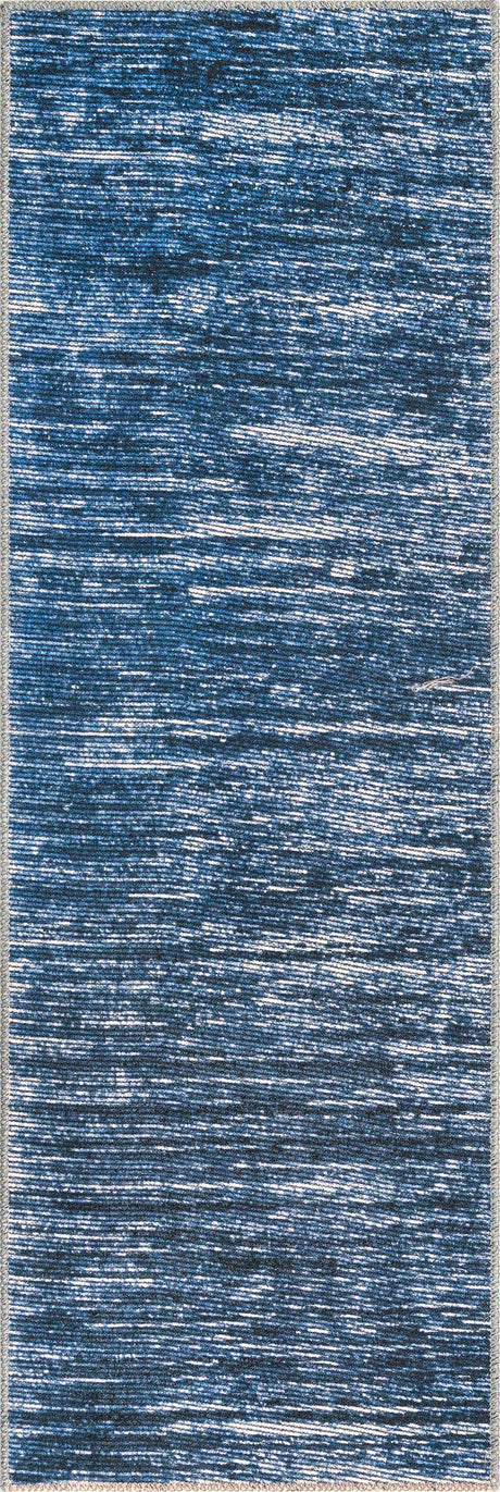 Blue 2' x 6' Asha Runner Area Rug 100% Chenille Cotton Easy Clean Indoor Living Dining Bedroom Office Carpet for Sale at Rug Engine