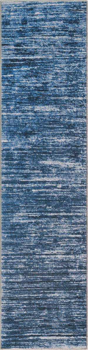 Blue 2' x 8' Asha Runner Area Rug 100% Chenille Cotton Easy Clean Indoor Living Dining Bedroom Office Carpet for Sale at Rug Engine