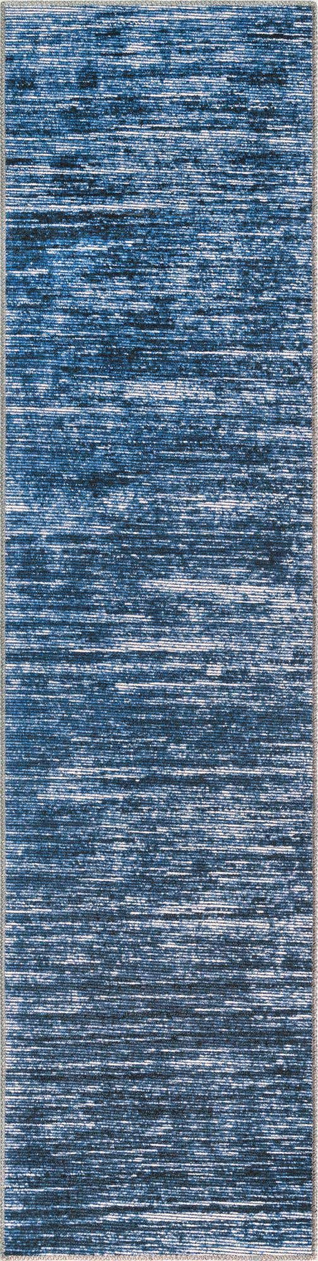 Blue 2' x 8' Asha Runner Area Rug 100% Chenille Cotton Easy Clean Indoor Living Dining Bedroom Office Carpet for Sale at Rug Engine