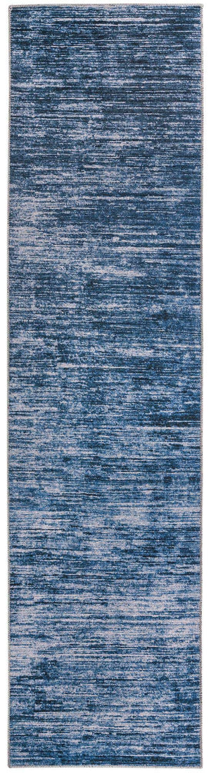 Blue 2' 6 x 10' Asha Runner Area Rug 100% Chenille Cotton Easy Clean Indoor Living Dining Bedroom Office Carpet for Sale at Rug Engine