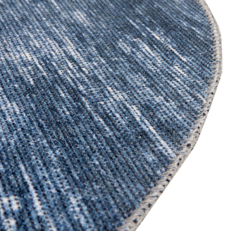 Blue 7' 7 x 7' 7 Asha Round Area Rug 100% Chenille Cotton Easy Clean Indoor Living Dining Bedroom Office Carpet for Sale at Rug Engine