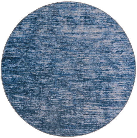 Blue 5' x 5' Asha Round Area Rug 100% Chenille Cotton Easy Clean Indoor Living Dining Bedroom Office Carpet for Sale at Rug Engine