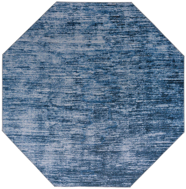 Blue 7' 7 x 7' 7 Asha Octagon Area Rug 100% Chenille Cotton Easy Clean Indoor Living Dining Bedroom Office Carpet for Sale at Rug Engine