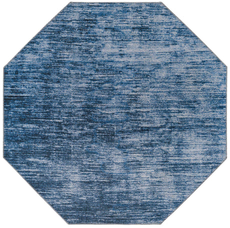 Blue 5' x 5' Asha Octagon Area Rug 100% Chenille Cotton Easy Clean Indoor Living Dining Bedroom Office Carpet for Sale at Rug Engine