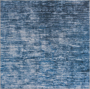 Blue 7' 7 x 7' 7 Asha Square Area Rug 100% Chenille Cotton Easy Clean Indoor Living Dining Bedroom Office Carpet for Sale at Rug Engine