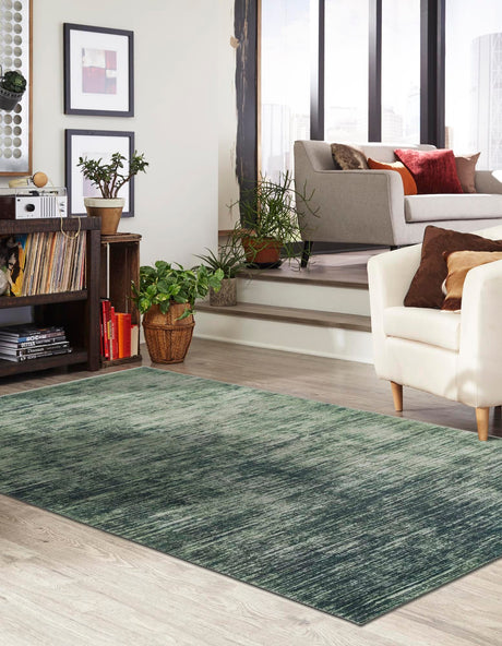 Green 5' x 8' Asha Rectangle Area Rug 100% Chenille Cotton Easy Clean Indoor Living Dining Bedroom Office Carpet for Sale at Rug Engine