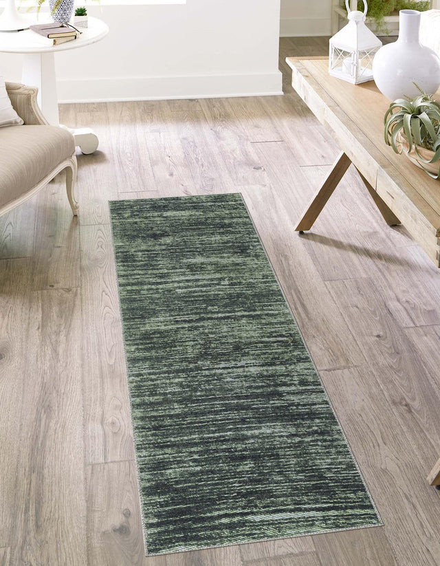 Green 2' x 4' Asha Runner Area Rug 100% Chenille Cotton Easy Clean Indoor Living Dining Bedroom Office Carpet for Sale at Rug Engine