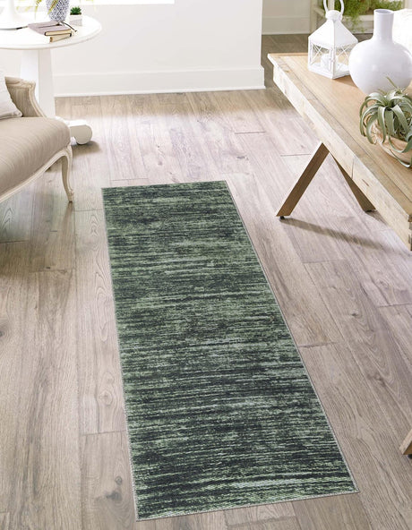 Green 2' 6 x 12' Asha Runner Area Rug 100% Chenille Cotton Easy Clean Indoor Living Dining Bedroom Office Carpet for Sale at Rug Engine