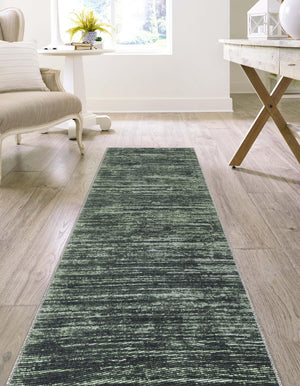 Green 2' x 5' Asha Runner Area Rug 100% Chenille Cotton Easy Clean Indoor Living Dining Bedroom Office Carpet for Sale at Rug Engine