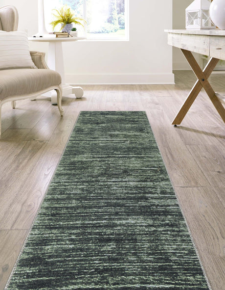 Green 2' x 4' Asha Runner Area Rug 100% Chenille Cotton Easy Clean Indoor Living Dining Bedroom Office Carpet for Sale at Rug Engine