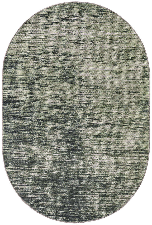 Green 4' x 6' Asha Oval Area Rug 100% Chenille Cotton Easy Clean Indoor Living Dining Bedroom Office Carpet for Sale at Rug Engine