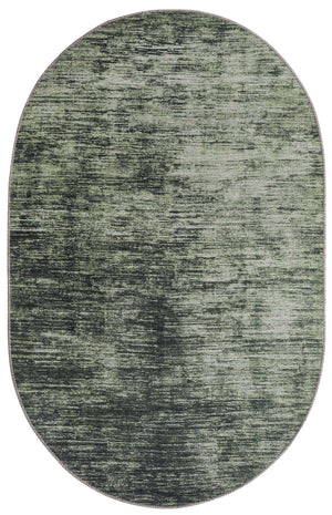 Green 3' 6 x 5' 6 Asha Oval Area Rug 100% Chenille Cotton Easy Clean Indoor Living Dining Bedroom Office Carpet for Sale at Rug Engine