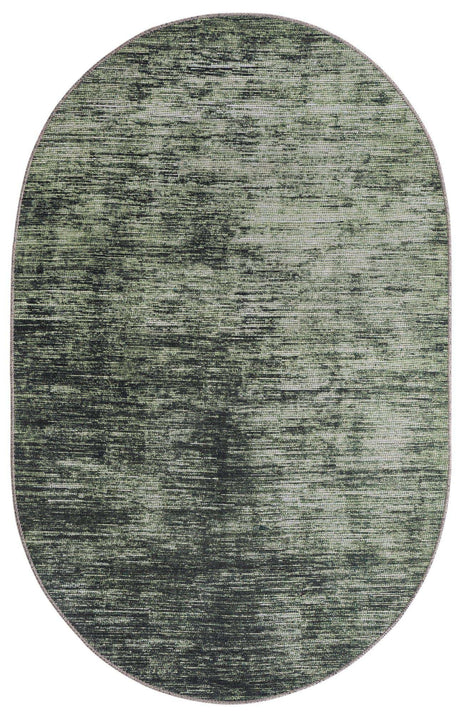 Green 3' 6 x 5' 6 Asha Oval Area Rug 100% Chenille Cotton Easy Clean Indoor Living Dining Bedroom Office Carpet for Sale at Rug Engine
