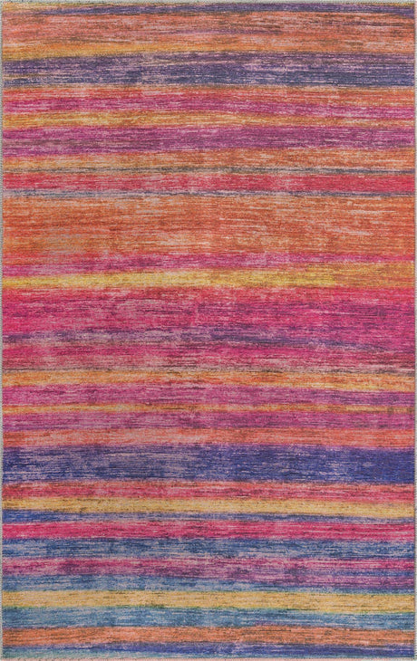 Multicolor 5' x 8' Asha Rectangle Area Rug 100% Chenille Cotton Easy Clean Indoor Living Dining Bedroom Office Carpet for Sale at Rug Engine