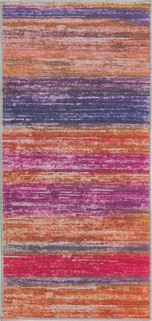 Multicolor 2' x 4' Asha Runner Area Rug 100% Chenille Cotton Easy Clean Indoor Living Dining Bedroom Office Carpet for Sale at Rug Engine
