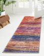 Multicolor 2' x 4' Asha Runner Area Rug 100% Chenille Cotton Easy Clean Indoor Living Dining Bedroom Office Carpet for Sale at Rug Engine