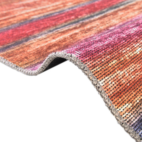 Multicolor 2' 6 x 16' Asha Runner Area Rug 100% Chenille Cotton Easy Clean Indoor Living Dining Bedroom Office Carpet for Sale at Rug Engine