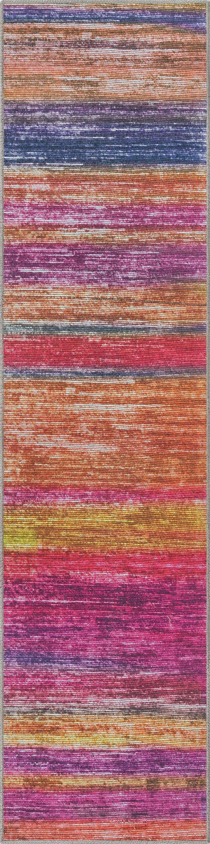 Multicolor 2' x 8' Asha Runner Area Rug 100% Chenille Cotton Easy Clean Indoor Living Dining Bedroom Office Carpet for Sale at Rug Engine