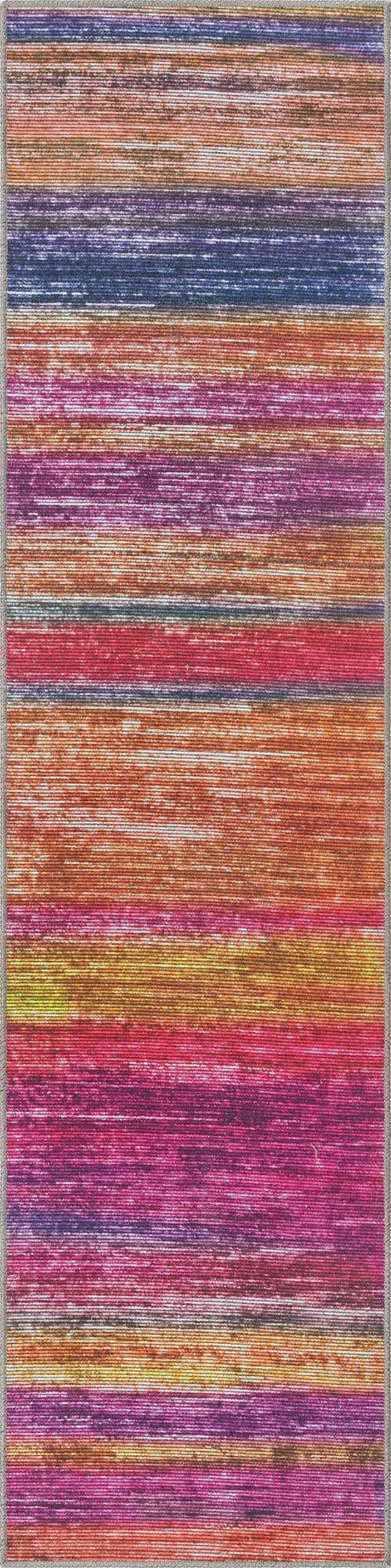 Multicolor 2' x 8' Asha Runner Area Rug 100% Chenille Cotton Easy Clean Indoor Living Dining Bedroom Office Carpet for Sale at Rug Engine