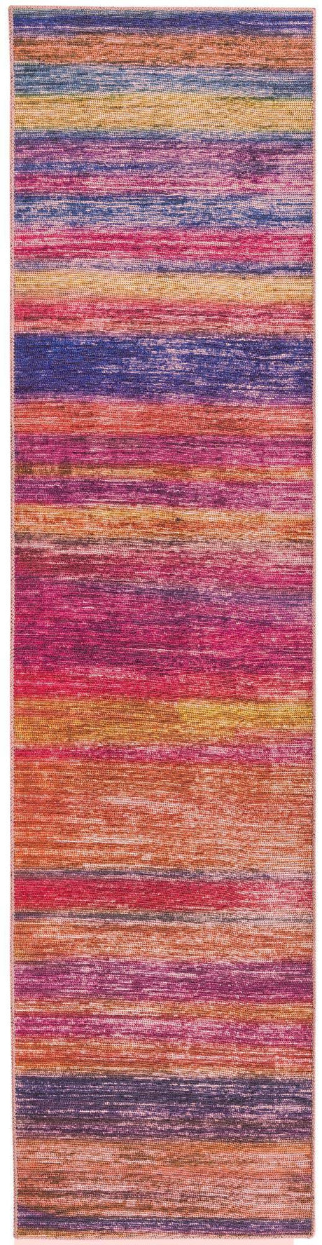 Multicolor 2' 6 x 10' Asha Runner Area Rug 100% Chenille Cotton Easy Clean Indoor Living Dining Bedroom Office Carpet for Sale at Rug Engine