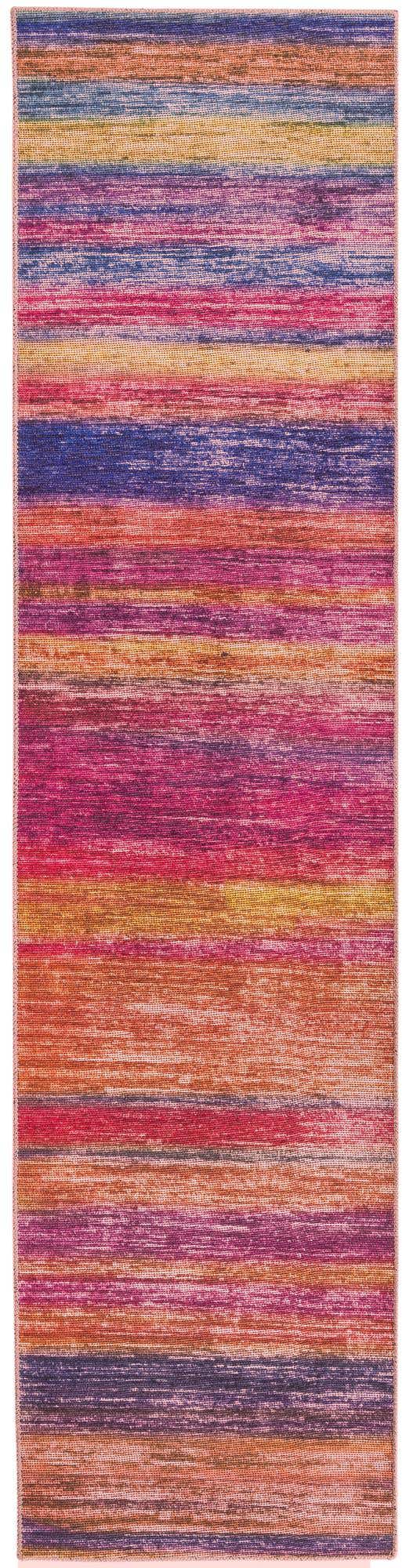 Multicolor 2' 6 x 10' Asha Runner Area Rug 100% Chenille Cotton Easy Clean Indoor Living Dining Bedroom Office Carpet for Sale at Rug Engine