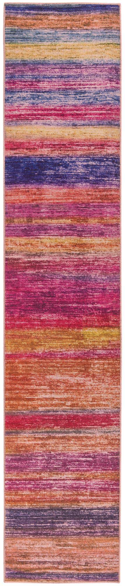 Multicolor 2' 6 x 12' Asha Runner Area Rug 100% Chenille Cotton Easy Clean Indoor Living Dining Bedroom Office Carpet for Sale at Rug Engine