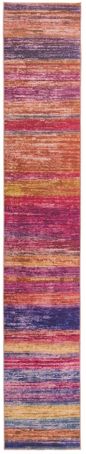 Multicolor 2' 6 x 14' Asha Runner Area Rug 100% Chenille Cotton Easy Clean Indoor Living Dining Bedroom Office Carpet for Sale at Rug Engine