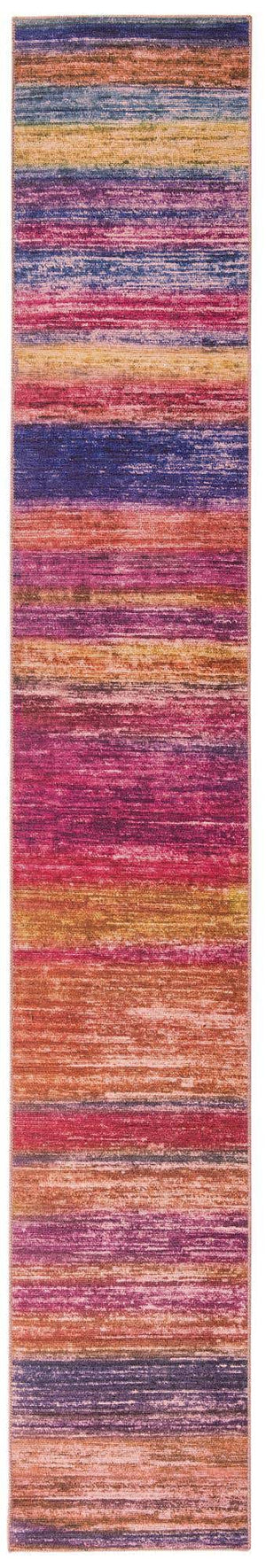 Multicolor 2' 6 x 16' Asha Runner Area Rug 100% Chenille Cotton Easy Clean Indoor Living Dining Bedroom Office Carpet for Sale at Rug Engine