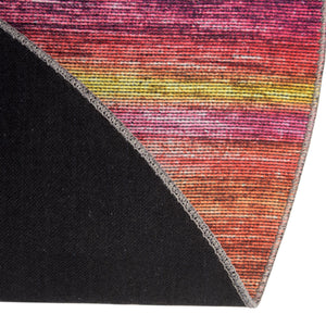 Multicolor 5' x 5' Asha Round Area Rug 100% Chenille Cotton Easy Clean Indoor Living Dining Bedroom Office Carpet for Sale at Rug Engine