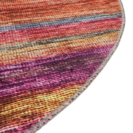 Multicolor 5' x 8' Asha Oval Area Rug 100% Chenille Cotton Easy Clean Indoor Living Dining Bedroom Office Carpet for Sale at Rug Engine
