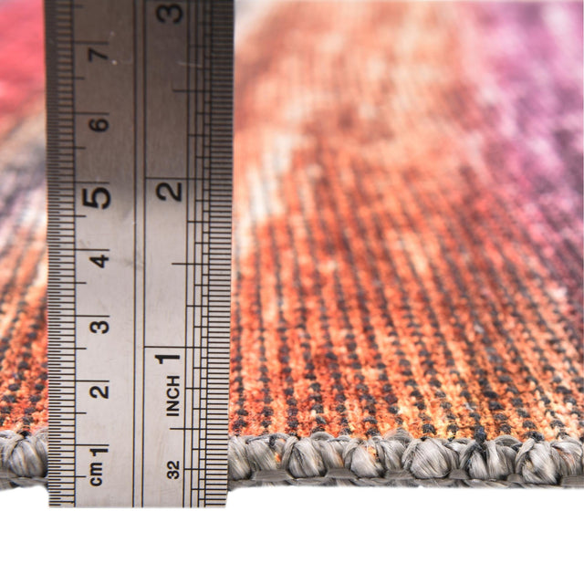 Multicolor 5' x 5' Asha Square Area Rug 100% Chenille Cotton Easy Clean Indoor Living Dining Bedroom Office Carpet for Sale at Rug Engine