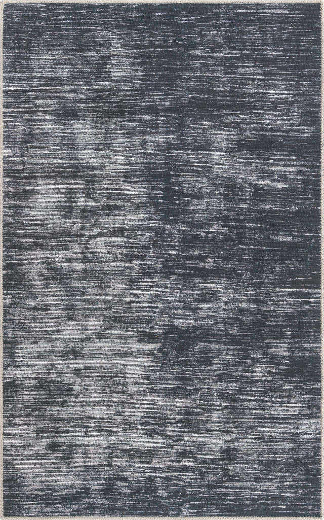 Black 3' 6 x 5' 6 Asha Rectangle Area Rug 100% Chenille Cotton Easy Clean Indoor Living Dining Bedroom Office Carpet for Sale at Rug Engine