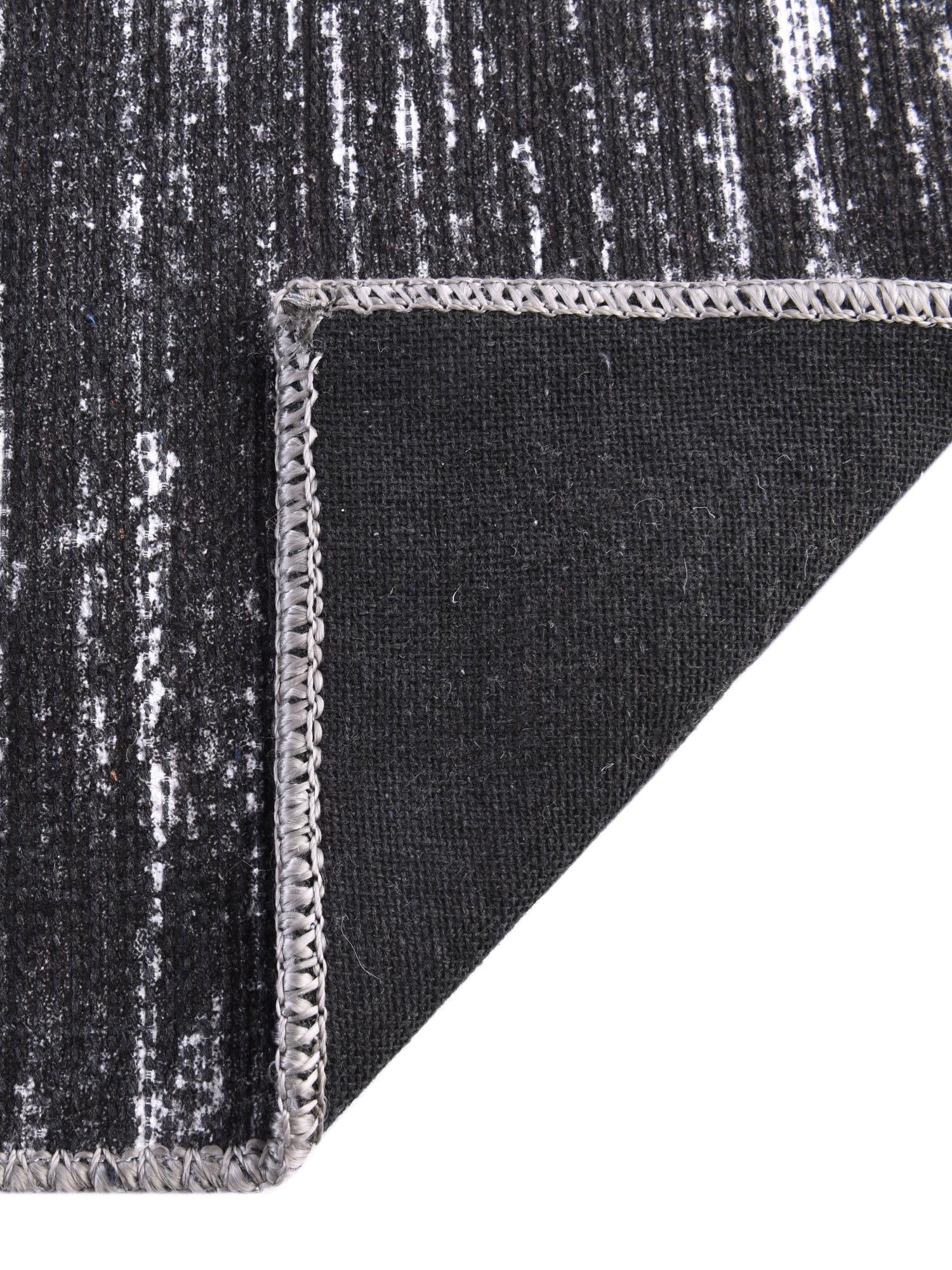 Black 3' 6 x 5' 6 Asha Rectangle Area Rug 100% Chenille Cotton Easy Clean Indoor Living Dining Bedroom Office Carpet for Sale at Rug Engine