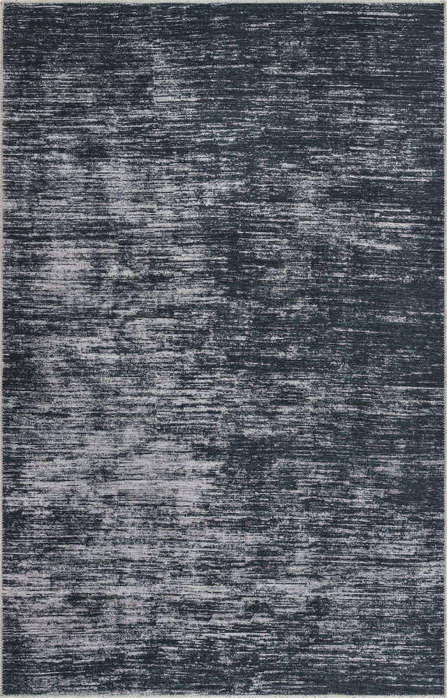 Black 5' x 8' Asha Rectangle Area Rug 100% Chenille Cotton Easy Clean Indoor Living Dining Bedroom Office Carpet for Sale at Rug Engine