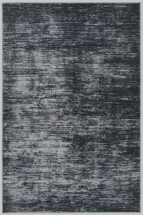 Black 4' x 6' Asha Rectangle Area Rug 100% Chenille Cotton Easy Clean Indoor Living Dining Bedroom Office Carpet for Sale at Rug Engine