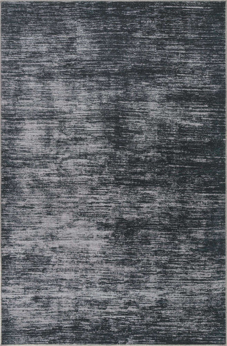 Black 6' x 9' Asha Rectangle Area Rug 100% Chenille Cotton Easy Clean Indoor Living Dining Bedroom Office Carpet for Sale at Rug Engine
