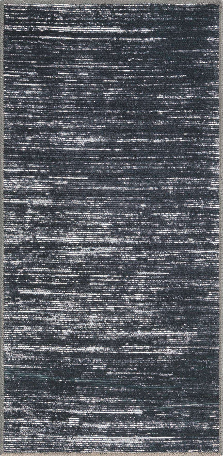 Black 2' x 4' Asha Runner Area Rug 100% Chenille Cotton Easy Clean Indoor Living Dining Bedroom Office Carpet for Sale at Rug Engine