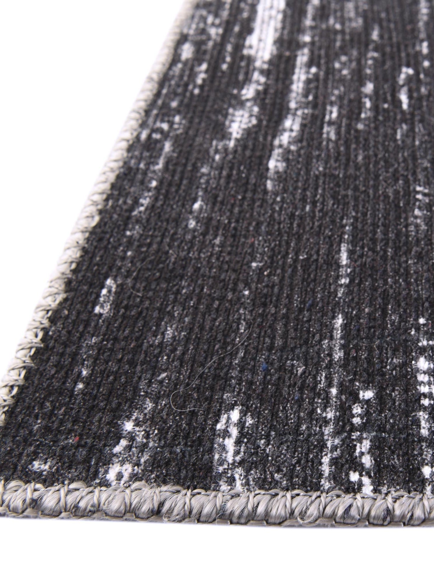 Black 2' x 4' Asha Runner Area Rug 100% Chenille Cotton Easy Clean Indoor Living Dining Bedroom Office Carpet for Sale at Rug Engine