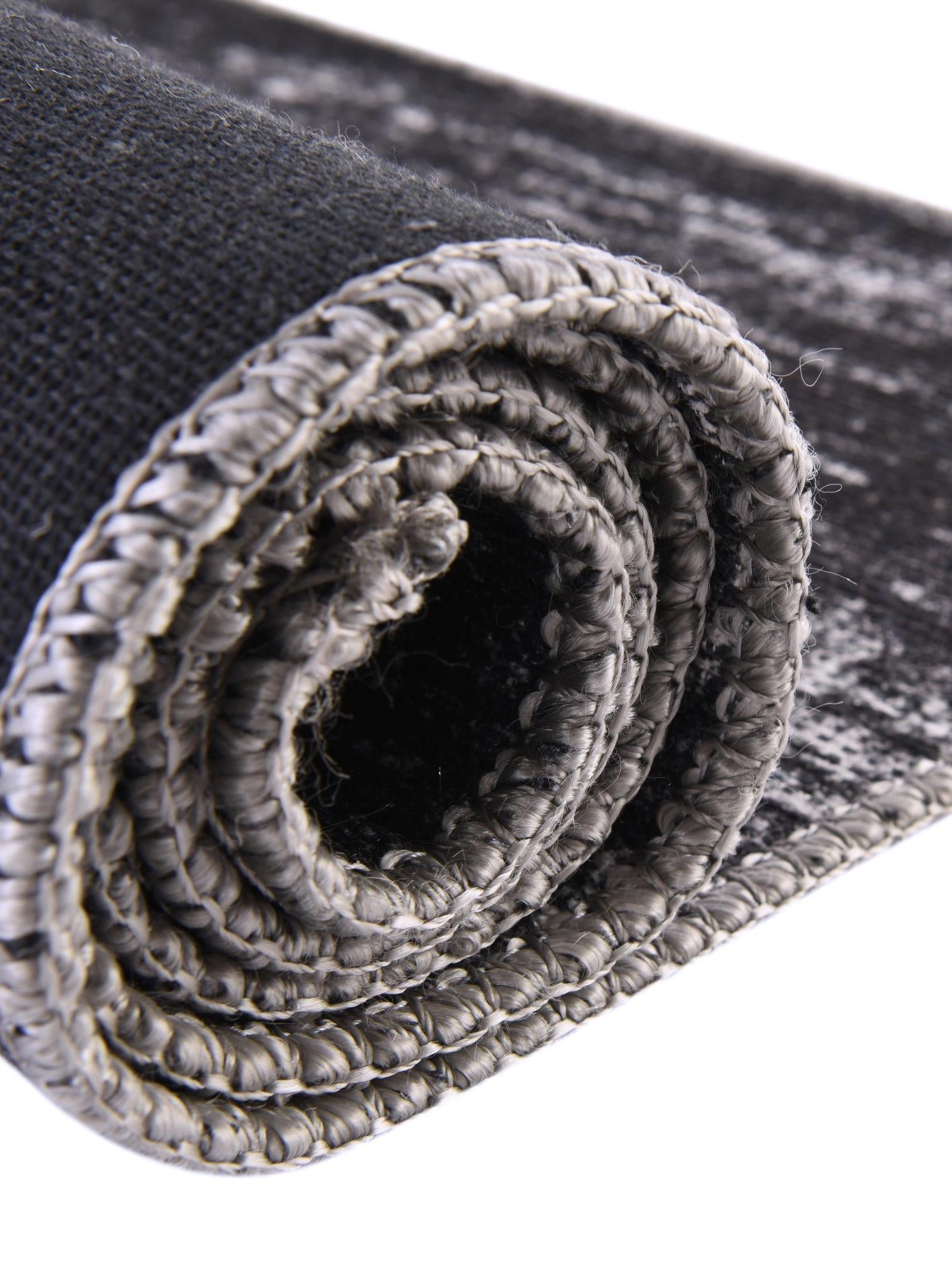 Black 2' x 6' Asha Runner Area Rug 100% Chenille Cotton Easy Clean Indoor Living Dining Bedroom Office Carpet for Sale at Rug Engine