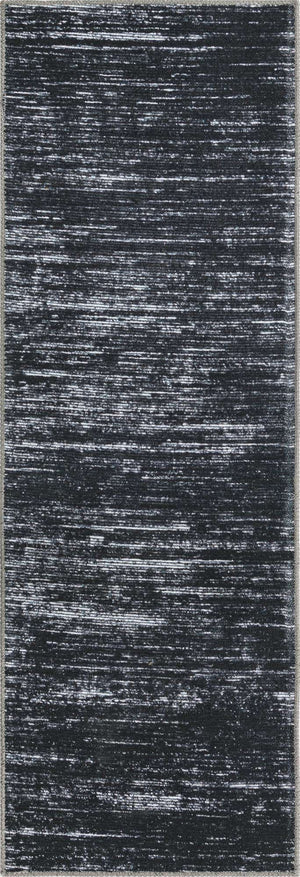 Black 2' x 6' Asha Runner Area Rug 100% Chenille Cotton Easy Clean Indoor Living Dining Bedroom Office Carpet for Sale at Rug Engine