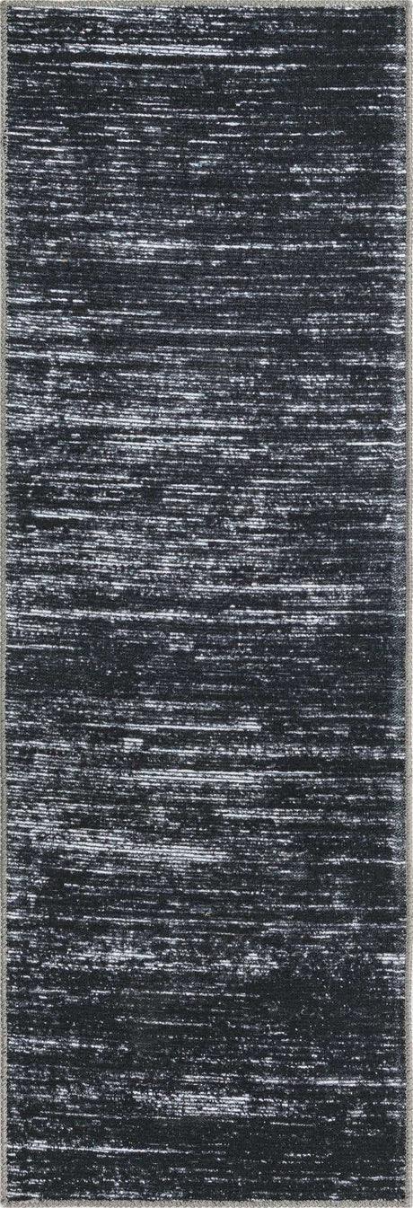 Black 2' x 6' Asha Runner Area Rug 100% Chenille Cotton Easy Clean Indoor Living Dining Bedroom Office Carpet for Sale at Rug Engine