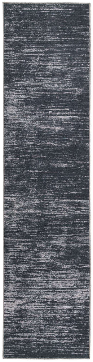 Black 2' 6 x 10' Asha Runner Area Rug 100% Chenille Cotton Easy Clean Indoor Living Dining Bedroom Office Carpet for Sale at Rug Engine