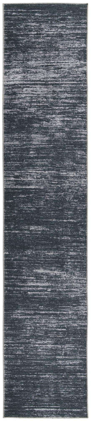 Black 2' 6 x 12' Asha Runner Area Rug 100% Chenille Cotton Easy Clean Indoor Living Dining Bedroom Office Carpet for Sale at Rug Engine