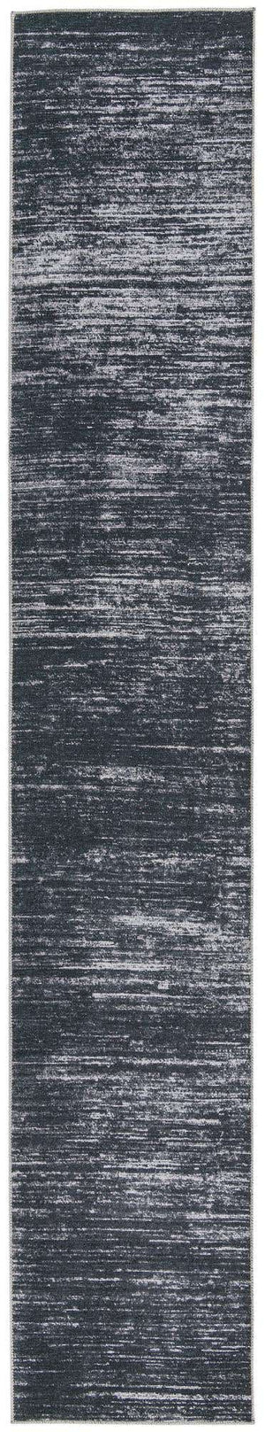 Black 2' 6 x 14' Asha Runner Area Rug 100% Chenille Cotton Easy Clean Indoor Living Dining Bedroom Office Carpet for Sale at Rug Engine