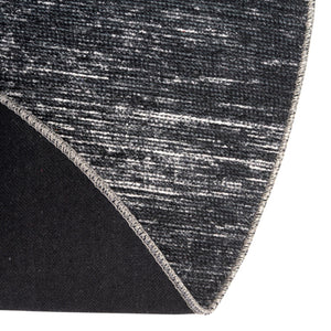 Black 3' 6 x 3' 6 Asha Round Area Rug 100% Chenille Cotton Easy Clean Indoor Living Dining Bedroom Office Carpet for Sale at Rug Engine