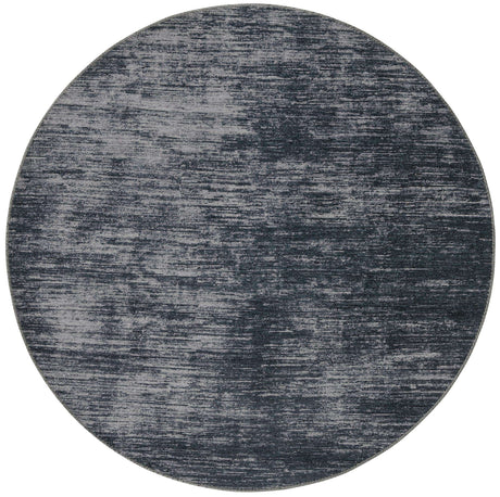 Black 5' x 5' Asha Round Area Rug 100% Chenille Cotton Easy Clean Indoor Living Dining Bedroom Office Carpet for Sale at Rug Engine