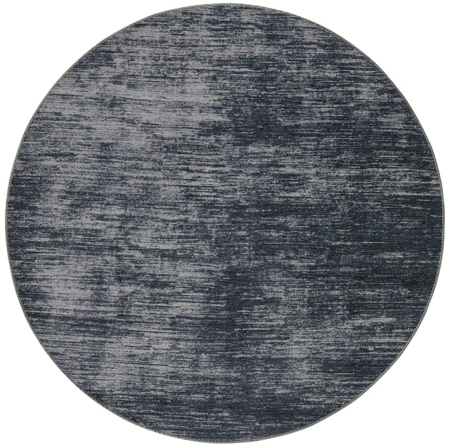Black 5' x 5' Asha Round Area Rug 100% Chenille Cotton Easy Clean Indoor Living Dining Bedroom Office Carpet for Sale at Rug Engine