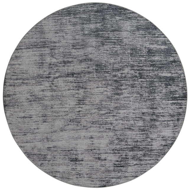 Black 7' 7 x 7' 7 Asha Round Area Rug 100% Chenille Cotton Easy Clean Indoor Living Dining Bedroom Office Carpet for Sale at Rug Engine