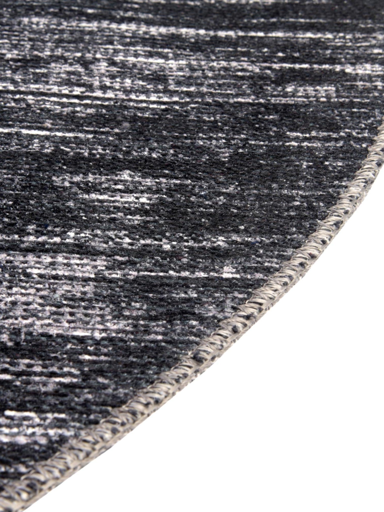 Black 5' x 8' Asha Oval Area Rug 100% Chenille Cotton Easy Clean Indoor Living Dining Bedroom Office Carpet for Sale at Rug Engine