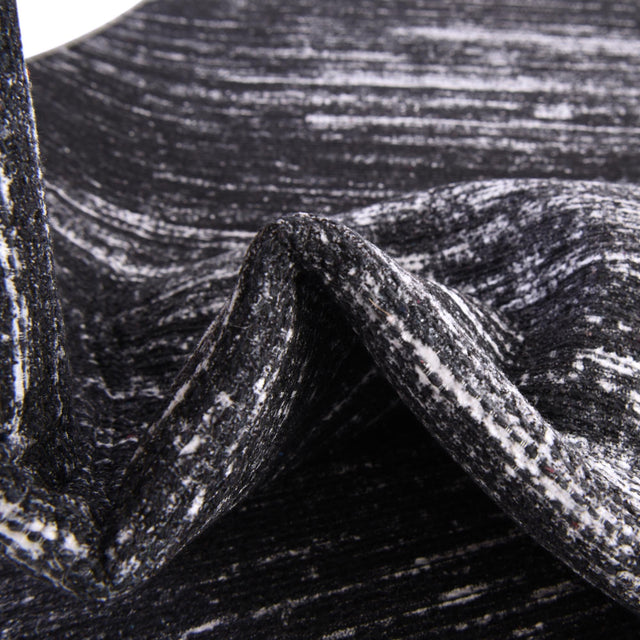 Black 4' x 6' Asha Oval Area Rug 100% Chenille Cotton Easy Clean Indoor Living Dining Bedroom Office Carpet for Sale at Rug Engine